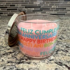 Bath & Body Works: 14.5 Oz 3-Wick Candle: Happy Birthday Cranberry Pear Bellini